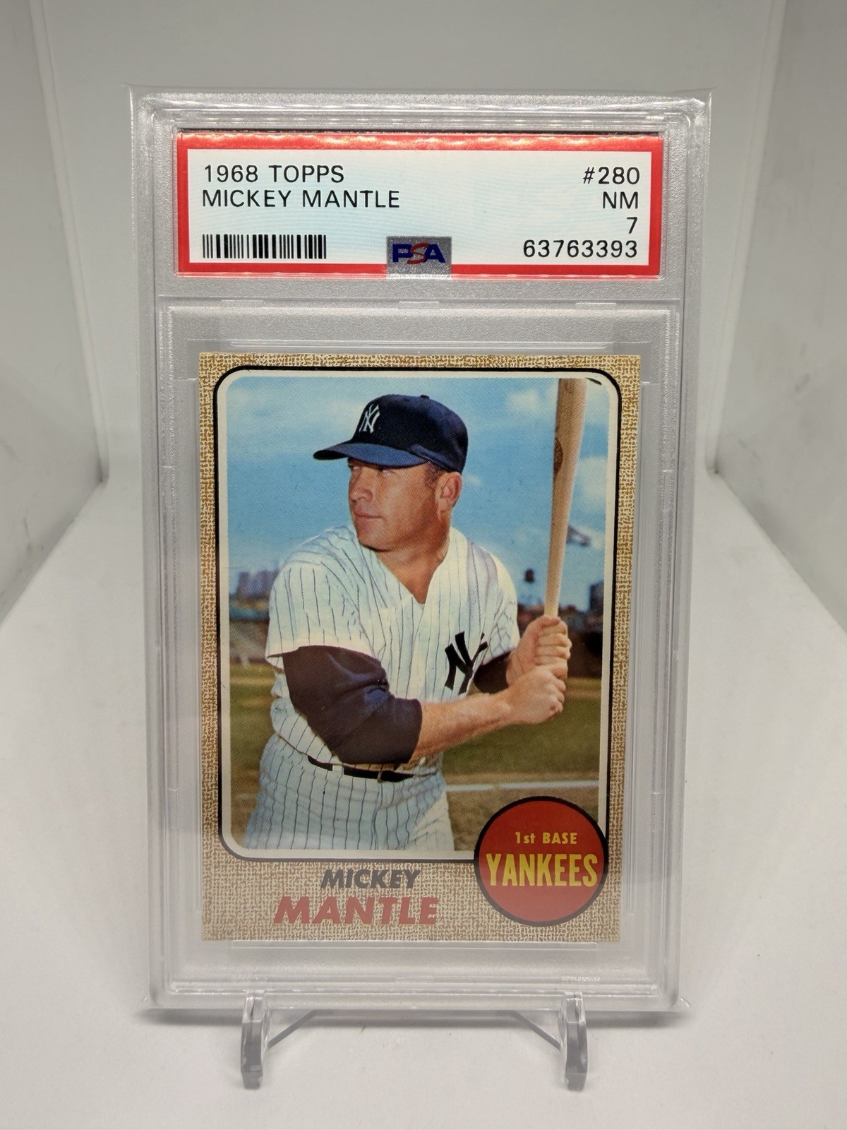 1968 Topps Mickey Mantle #280 PSA 7 NM New York Yankees CENTERED