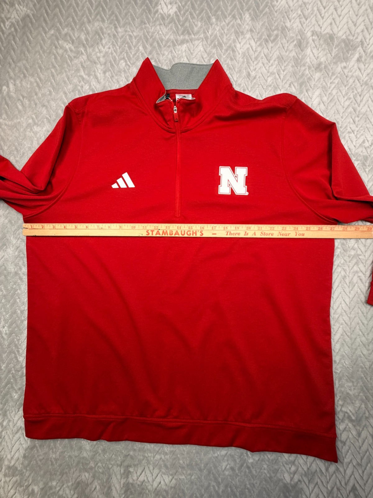 adidas Nebraska Cornhuskers Elevated Quarter-Zip Pullover Red Mens 2XL New