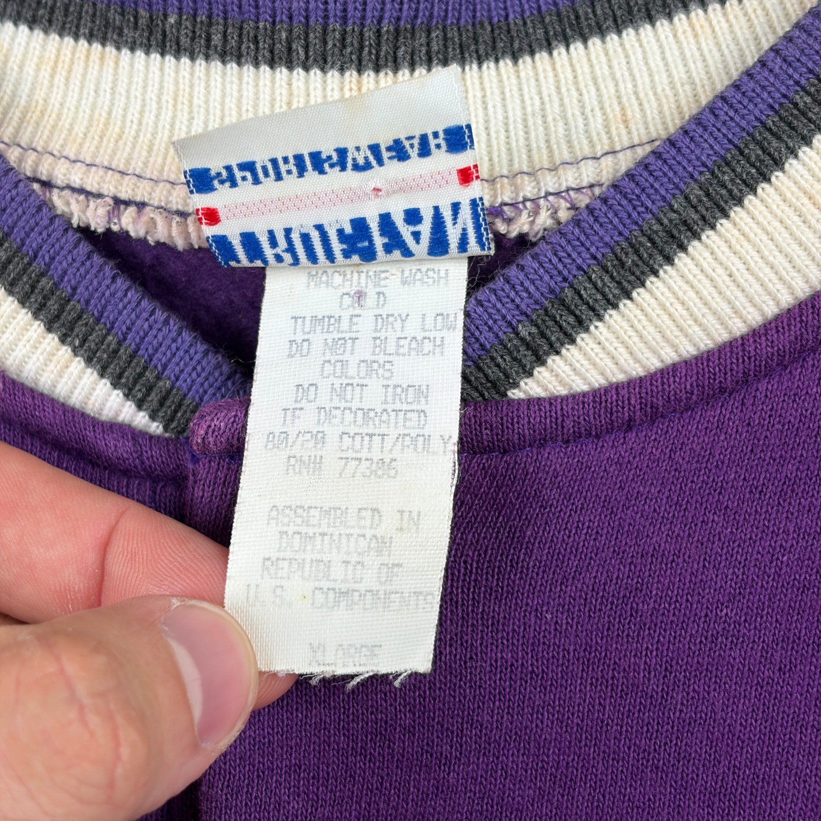 Vintage Tampa Bay Devil Rays Sweatshirt Mens XL Purple Henley Pullover 90s MLB