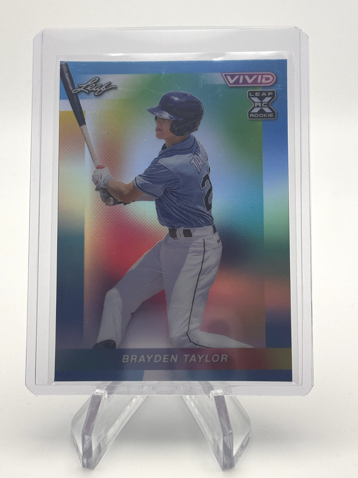 2023 LEAF VIVID BRAYDEN TAYLOR TEAL NON-AUTO TRUE 1/1 RAYS ROOKIE RC