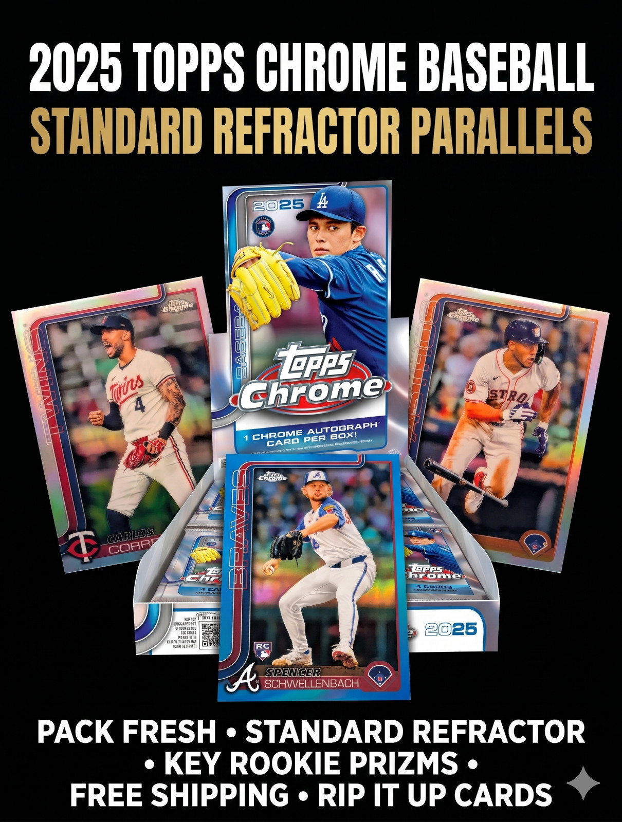 2025 Topps Chrome Refractor Parallels Cards 1-300 – You Pick / Complete Your Set