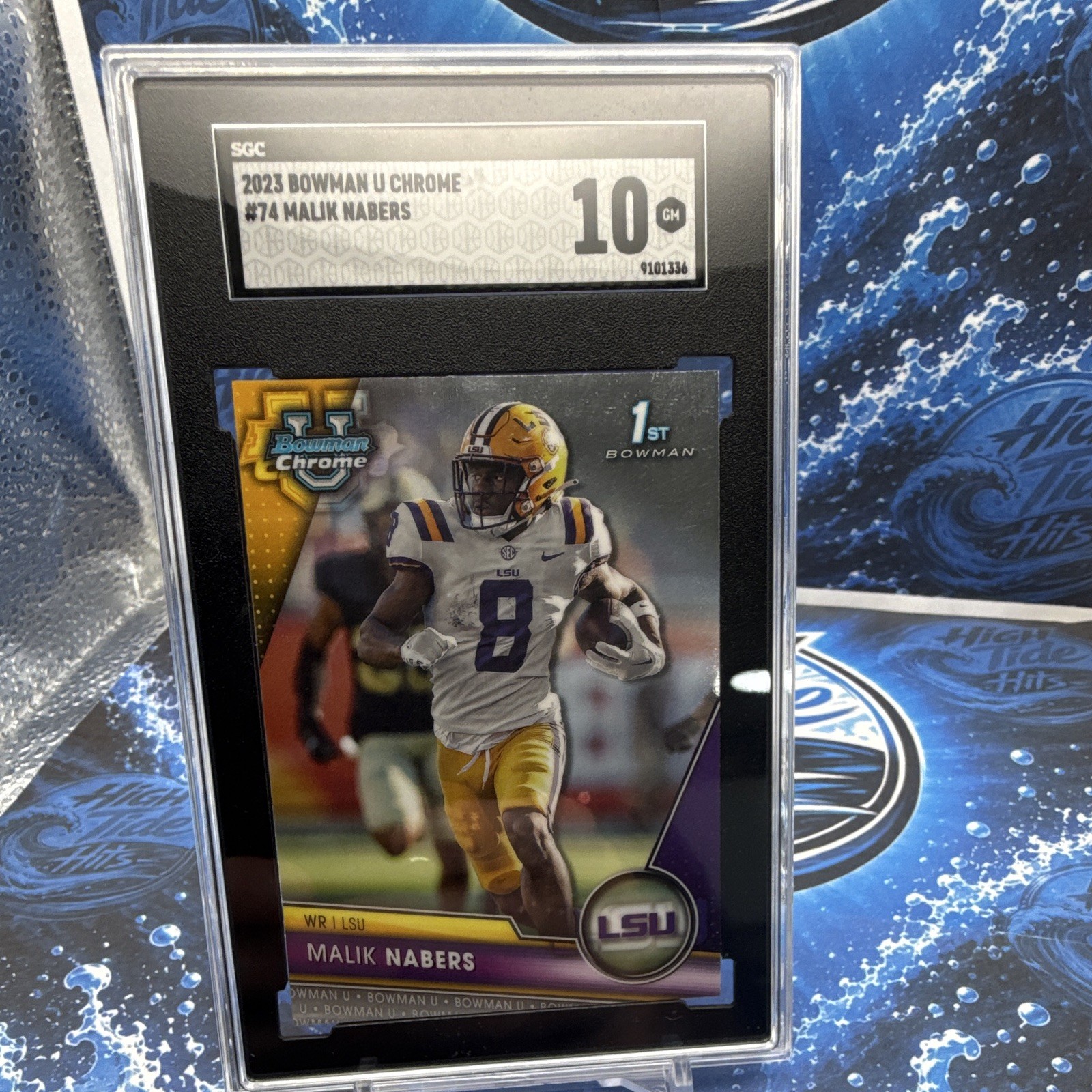 Topps 2023 Bowman University Chrome Malik Nabers #74 1st Bowman SGC 10 LSU