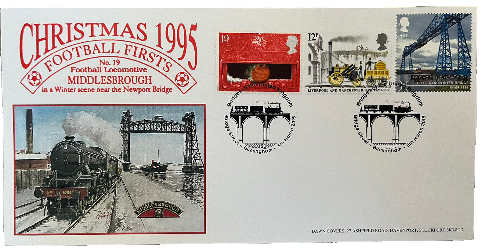 Middlesbrough Bridges Of The United Kingdom Large Dawn First Day Cover 2015