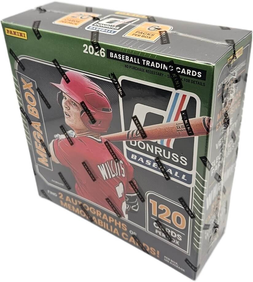 2026 Panini Donruss Baseball Factory Sealed 6 Pack Mega Box 120 Cards 2 Hits!