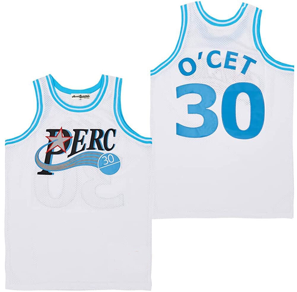 Perc #30 Ocet Basketball Jersey Blue White Stitched Hip Hop Party Workout Shirt