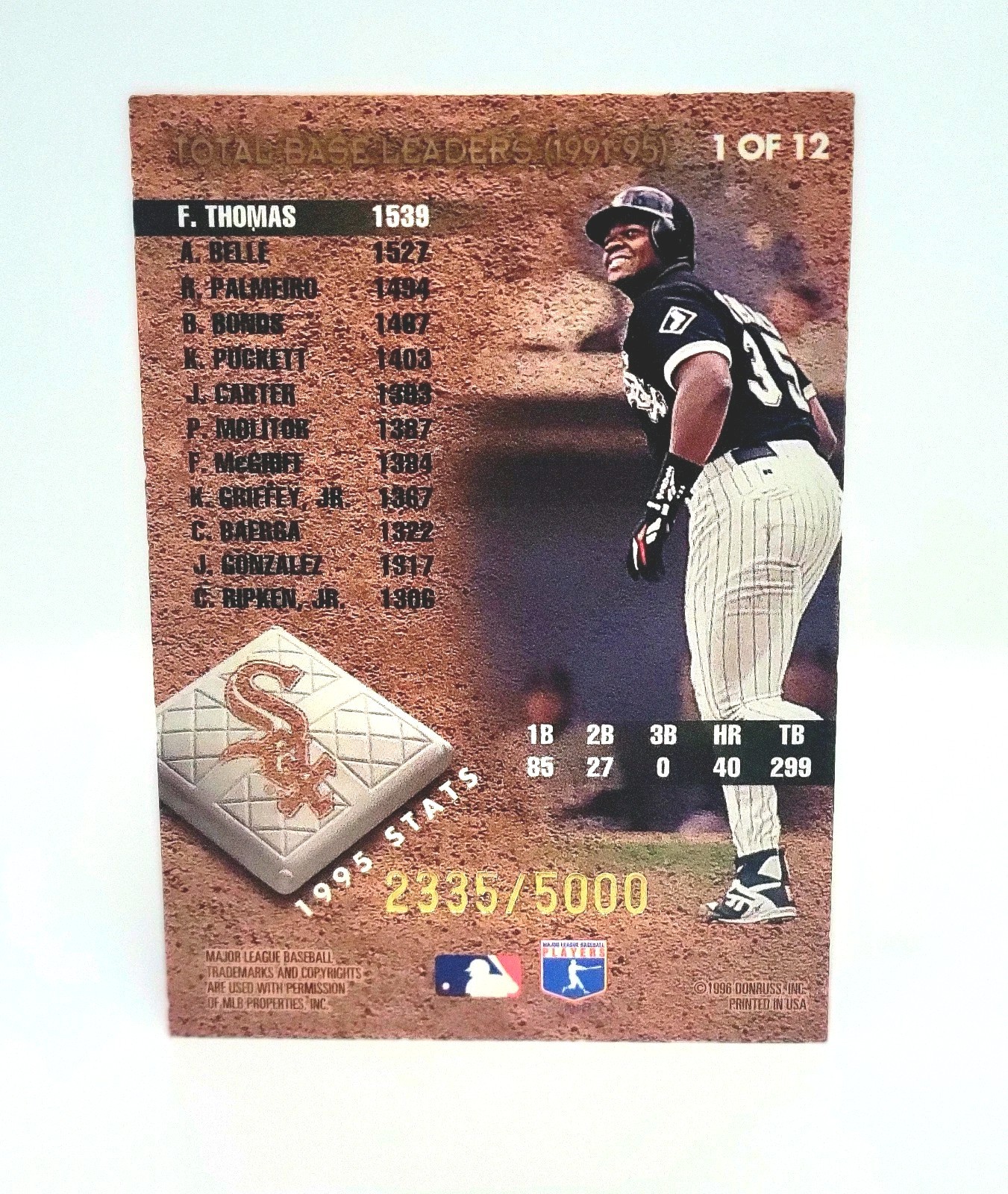 1996 Leaf Total Bases # 1 Frank Thomas /5000 Chicago White Sox 1 of 12