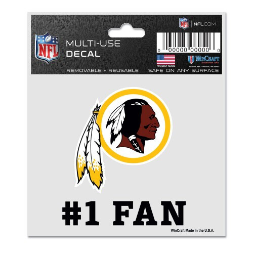 Washington Redskins #1 Fan Multi Use Decal Window Car Laptop Reusable3x4 Inches