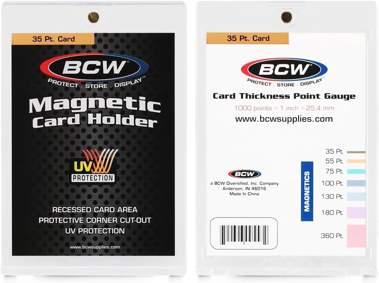 Magnetic Card Holder – 35 PT Thickness – 20 Pack | Protective Display Card Ca…