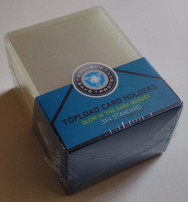 CSP Glow In The Dark Border Rigid Top Load Protector Pkg of 25 12 mil NIP 3×4