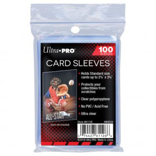 Pack of 100 Ultra Pro Penny Card Sleeves 2 5/8 x 3 5/8 for Standard Size Cards