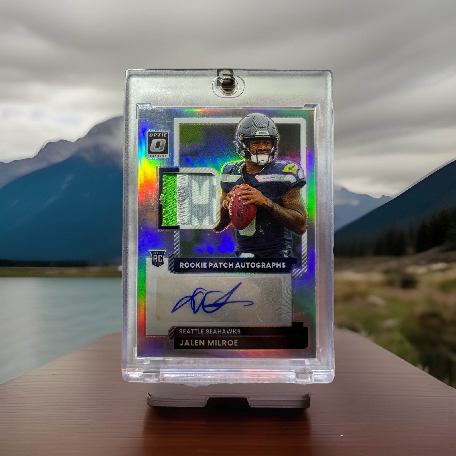 Panini 2025 Donruss Optic QB Jalen Milroe Seahawks RPA-JME Auto /35 RC