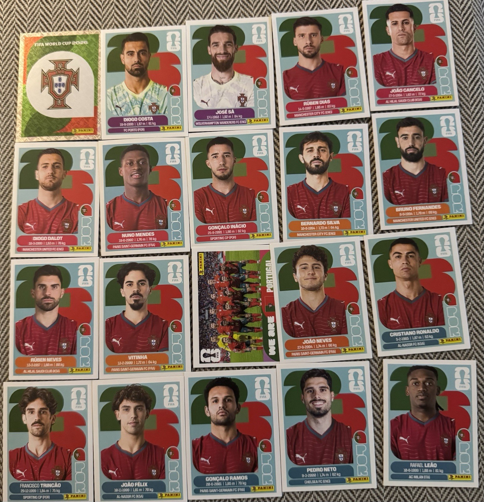 2026 Panini FIFA World Cup Portugal Stickers Complete Set Ronaldo Soccer
