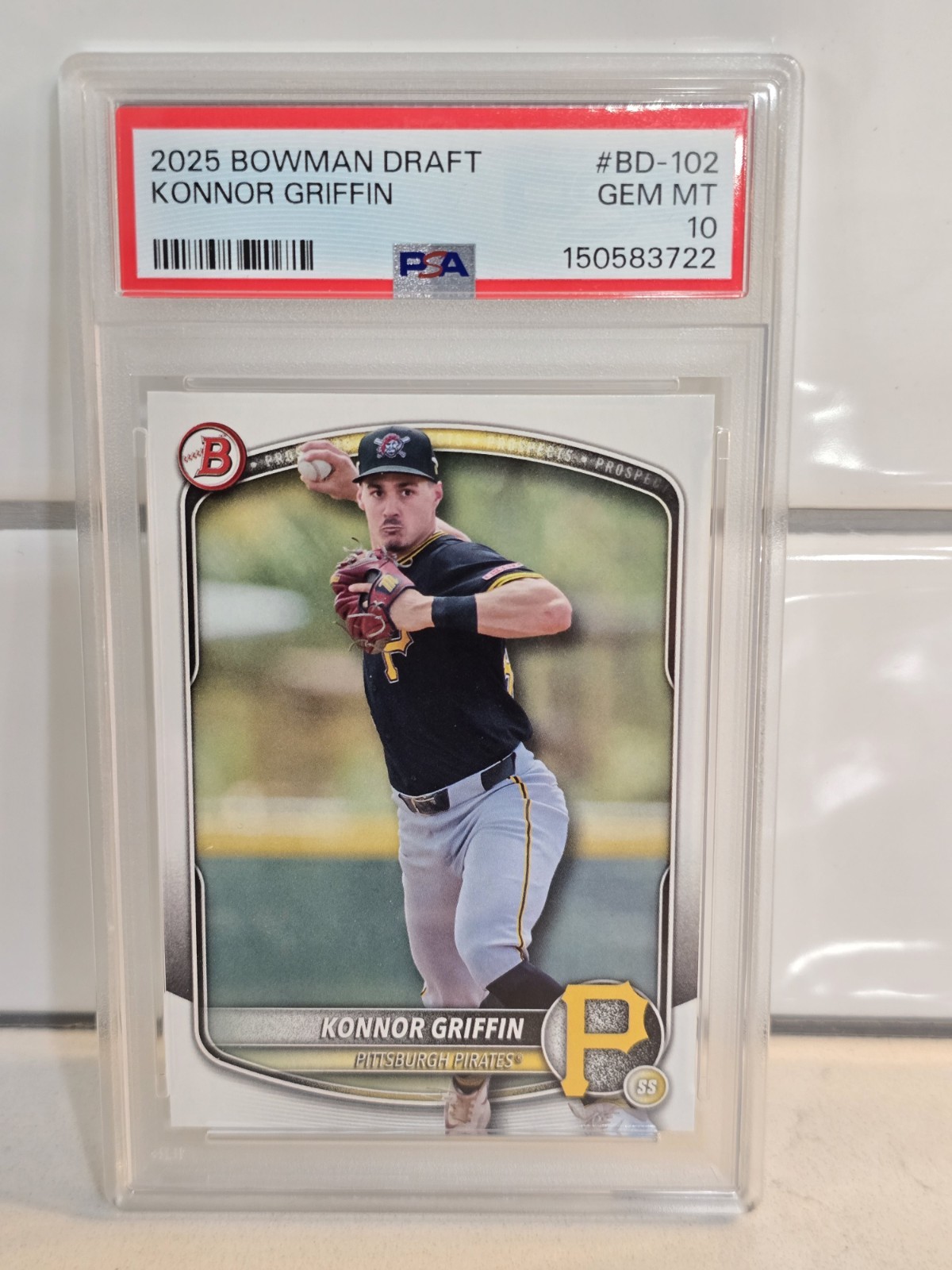 2025 Bowman Draft Konnor Griffin #BD-102 Paper PSA 10 GEM MT Pirates Prospect