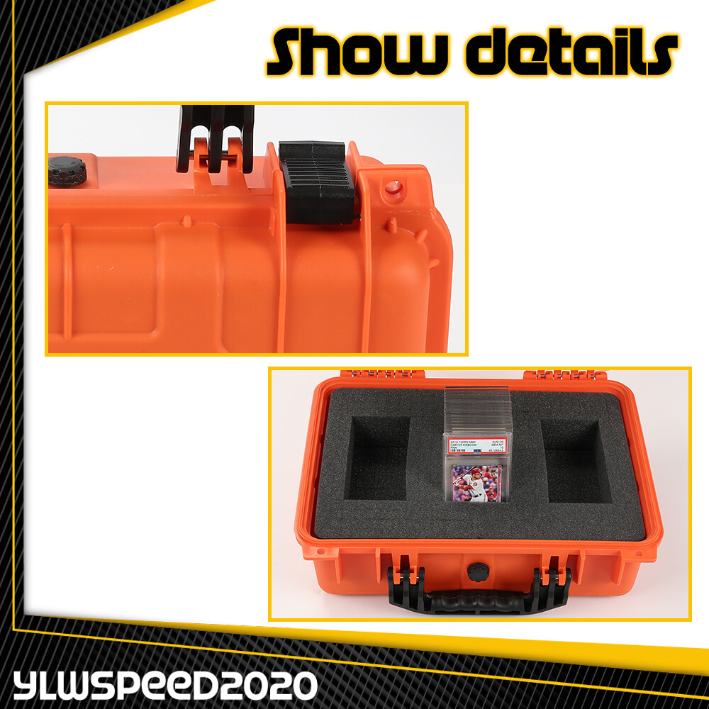 150 Weatherproof Graded Card Storage Box Case Slab Holder & Protector Orange New