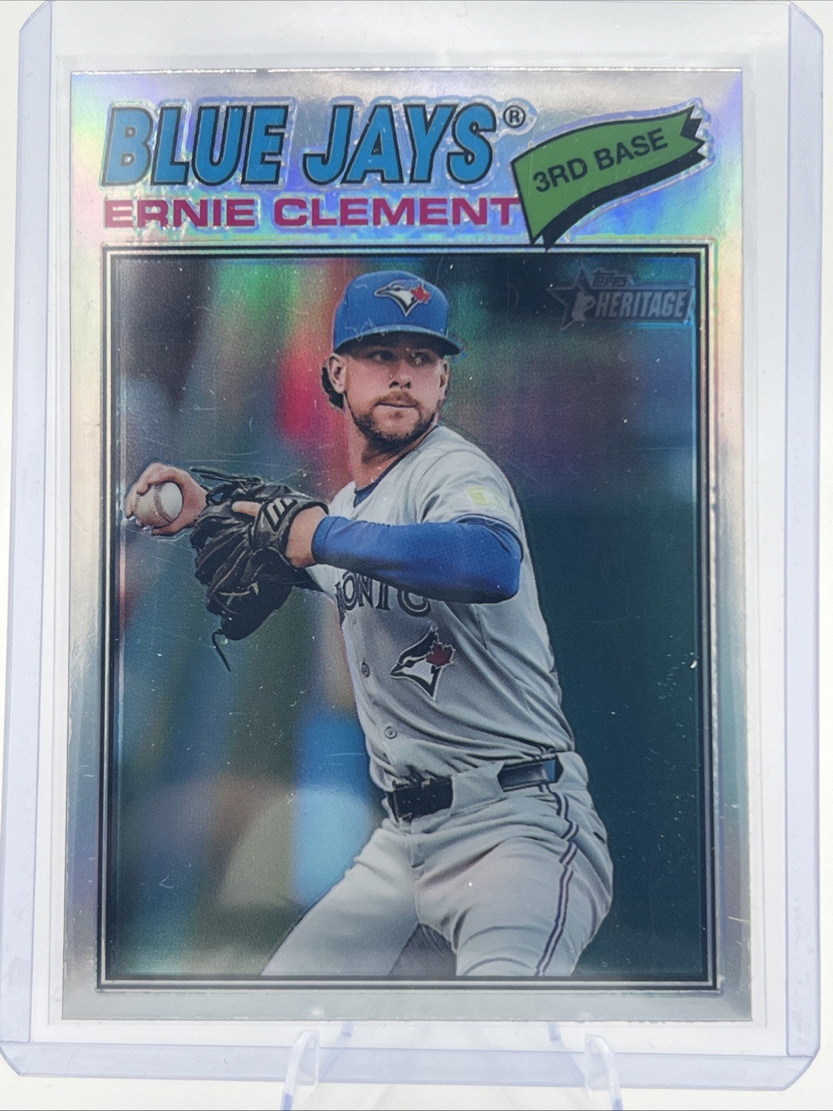 2026 Topps Heritage Ernie Clement Refractor #21 Toronto Blue Jays
