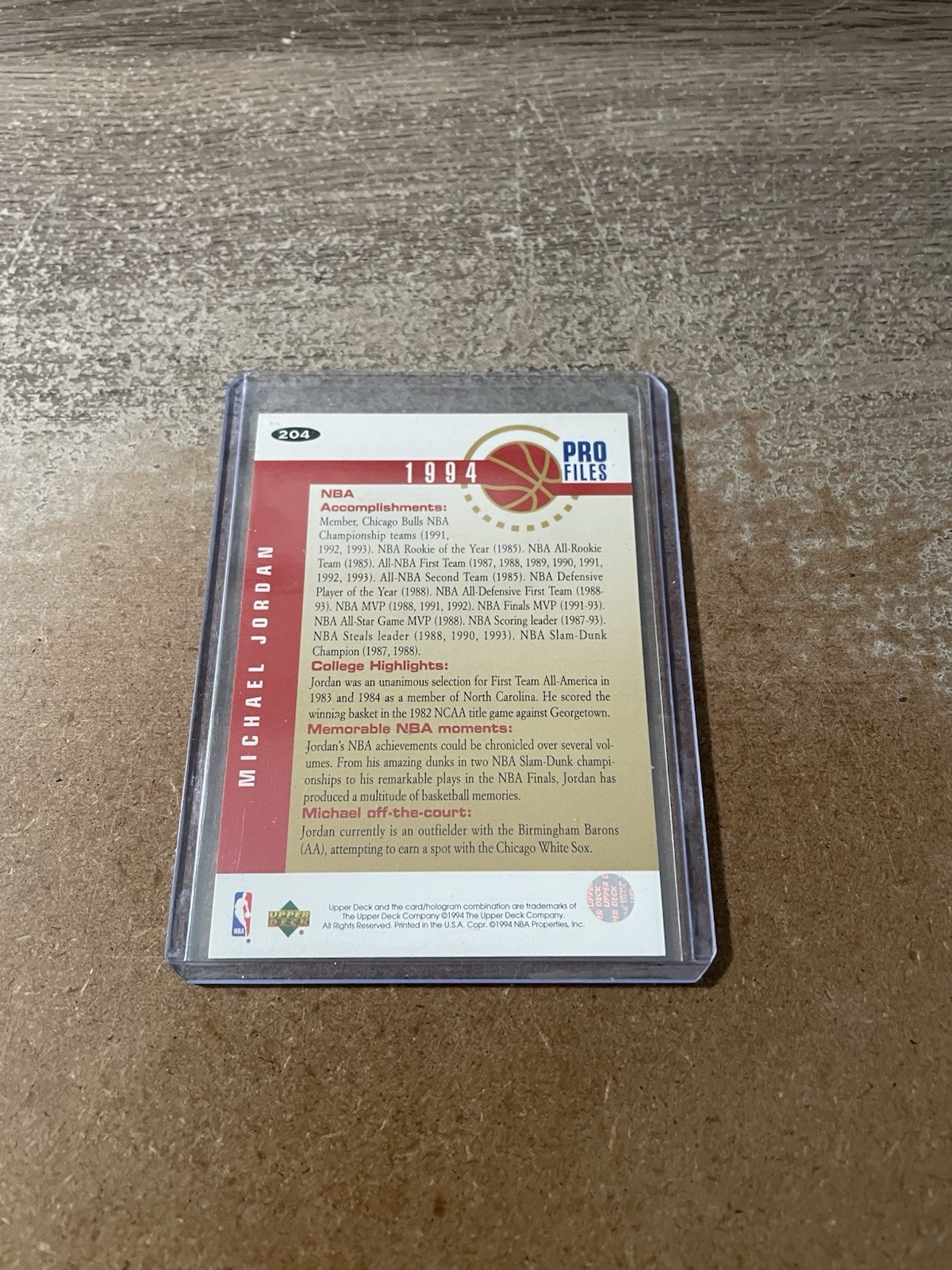 1994-95 Upper Deck Collector’s Choice – Pro Files Michael Jordan #204 Golf