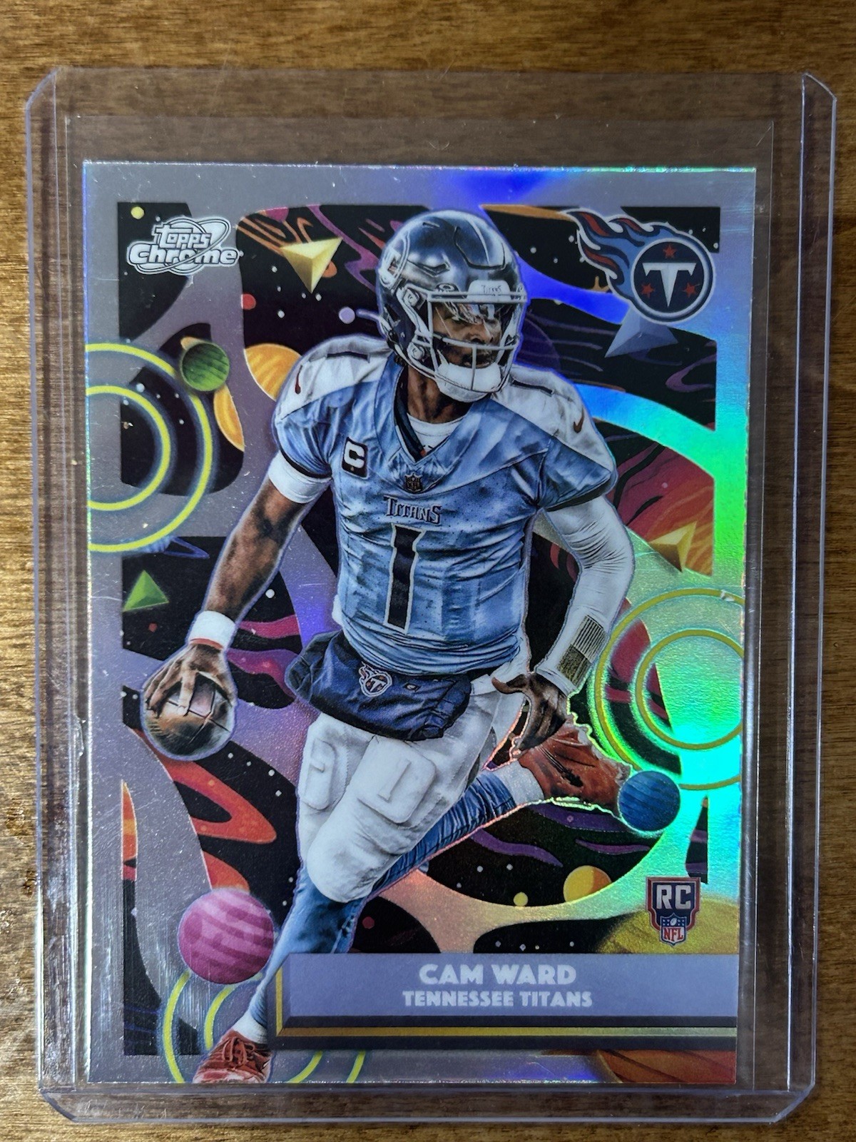 2025 Topps Cosmic Chrome Cam Ward Rookie Refractor #195 Titans RC