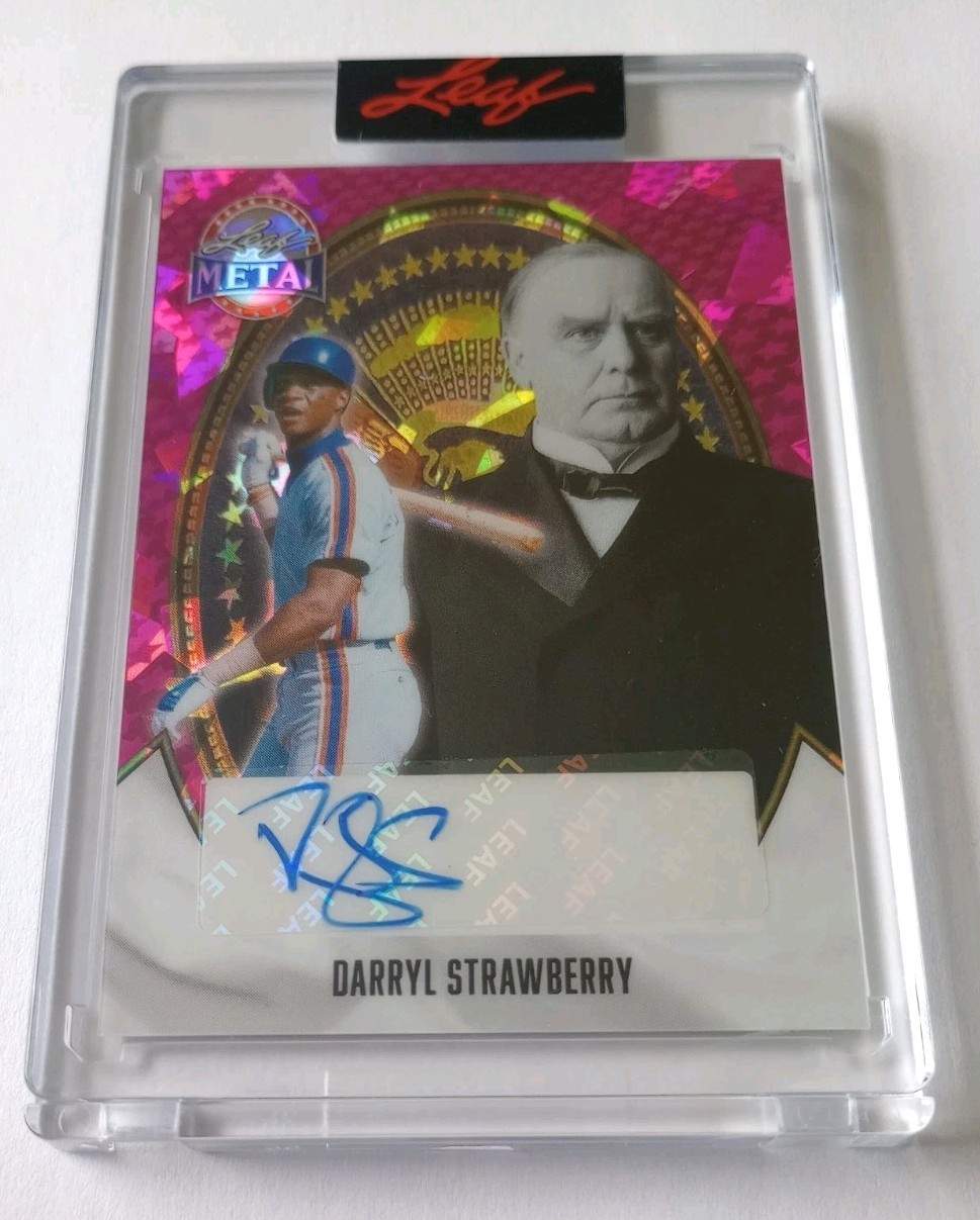 Darryl Strawberry 2026 Leaf President’s Day Pink Auto 1/1 Mets William McKinley