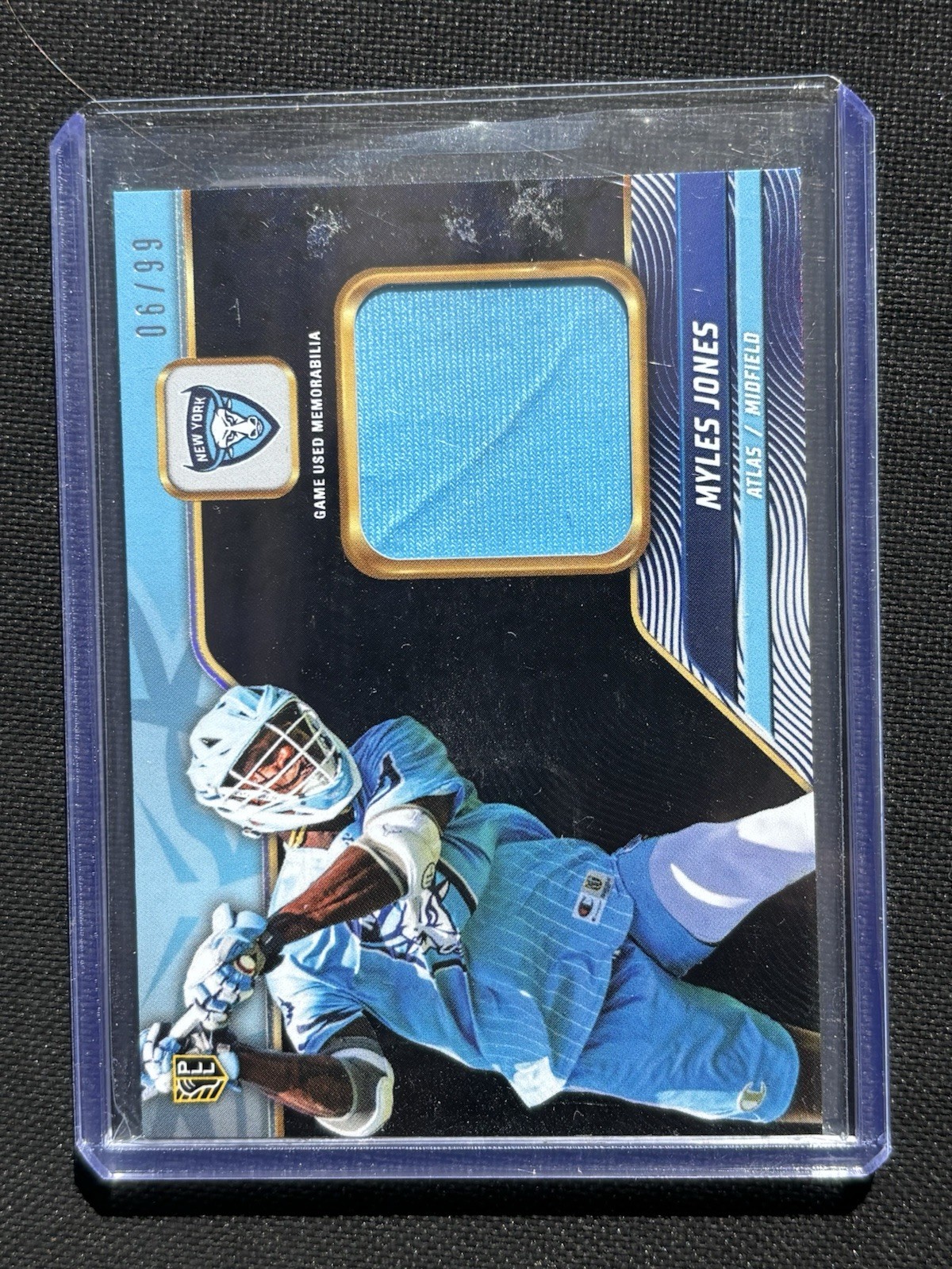 Myles Jones 2024 Topps Premier Lacrosse League PLL Game Used Jersey Card #/99