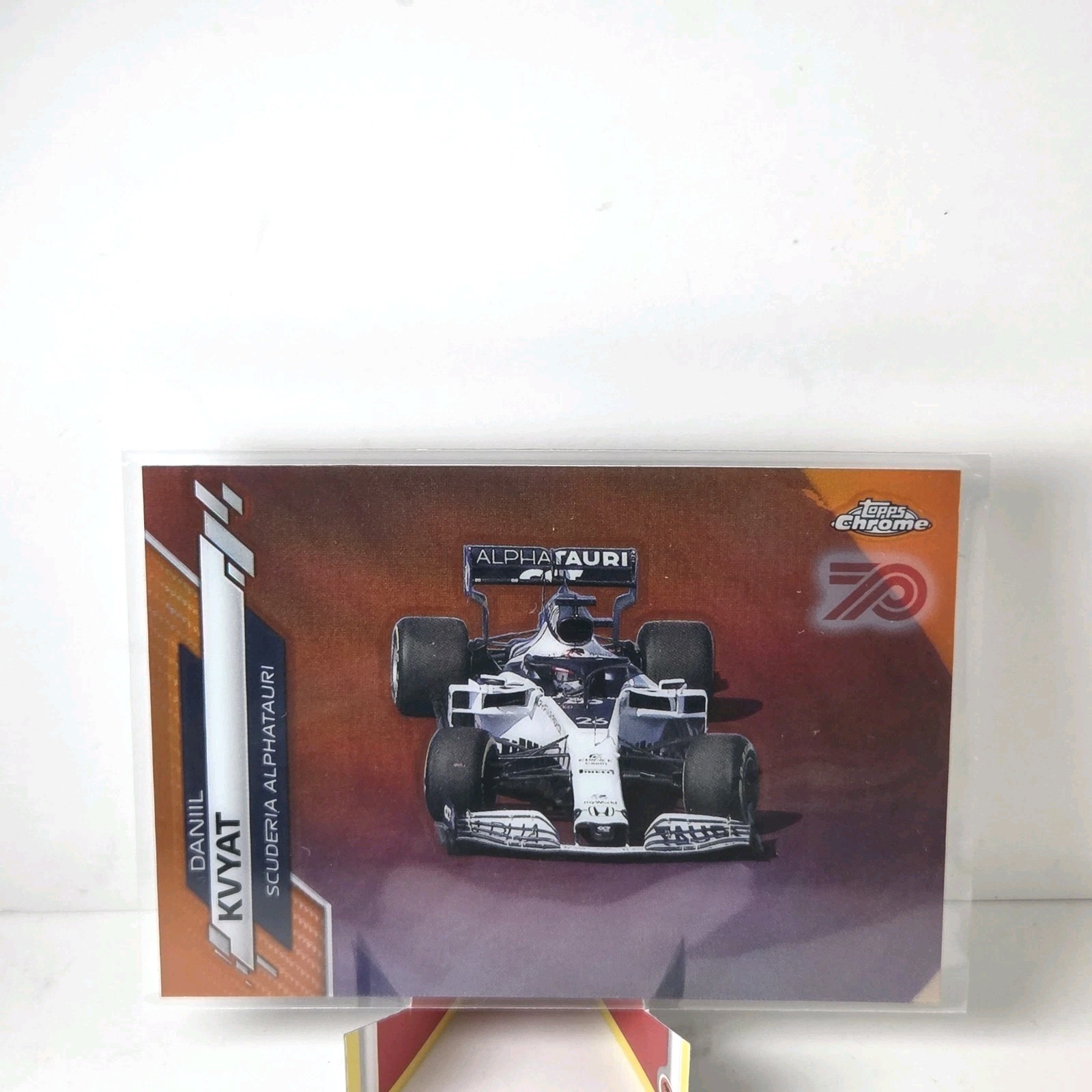 2020 Topps Chrome Formula 1 F1 Daniil Kvyat 70th Anniversary Orange #32 SP