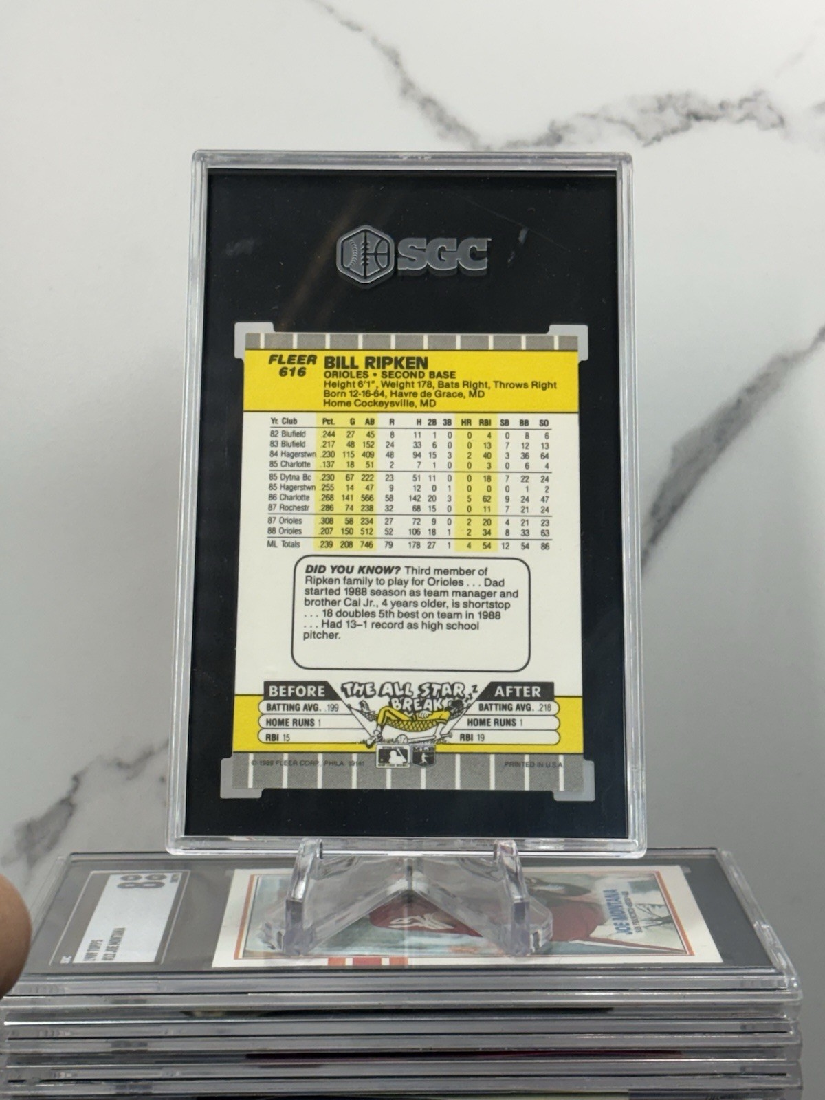 1989 Fleer – Billy Ripken #616 FF on Bat Knob
