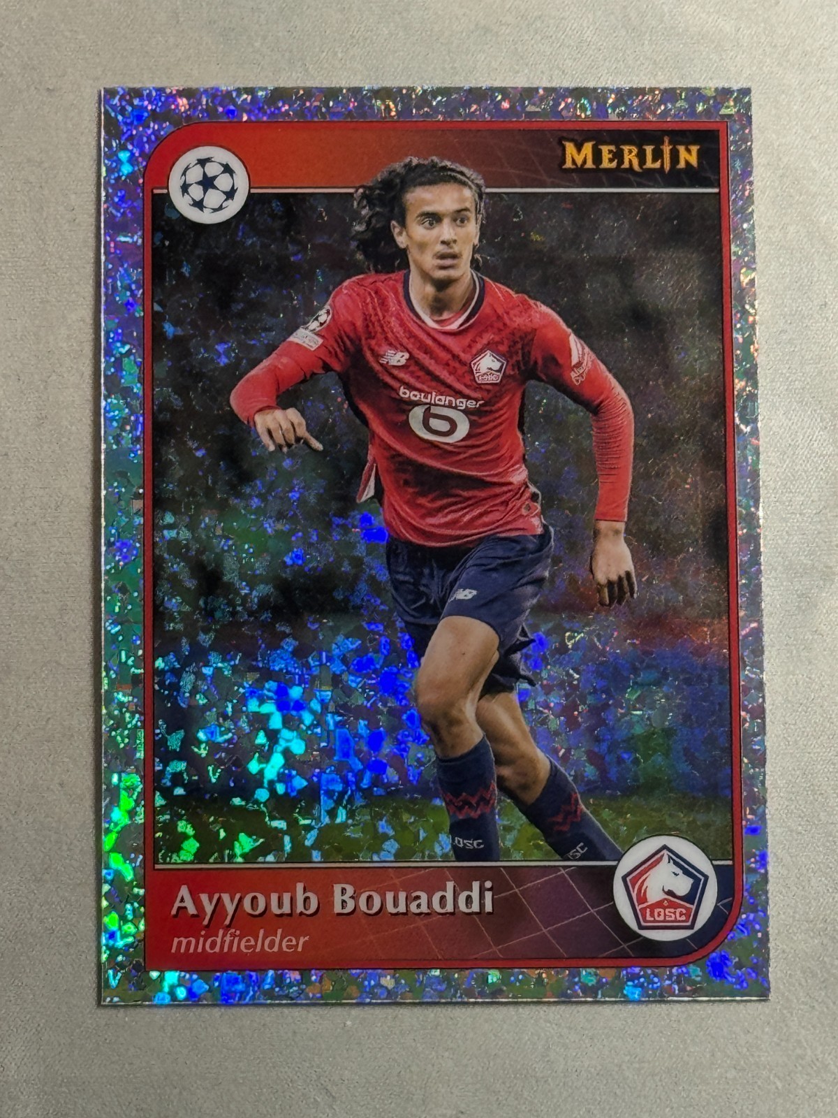 2024-25 Topps Merlin UCC Mini Diamond Refractor Ayyoub Bouaddi #44 LOSC Lille