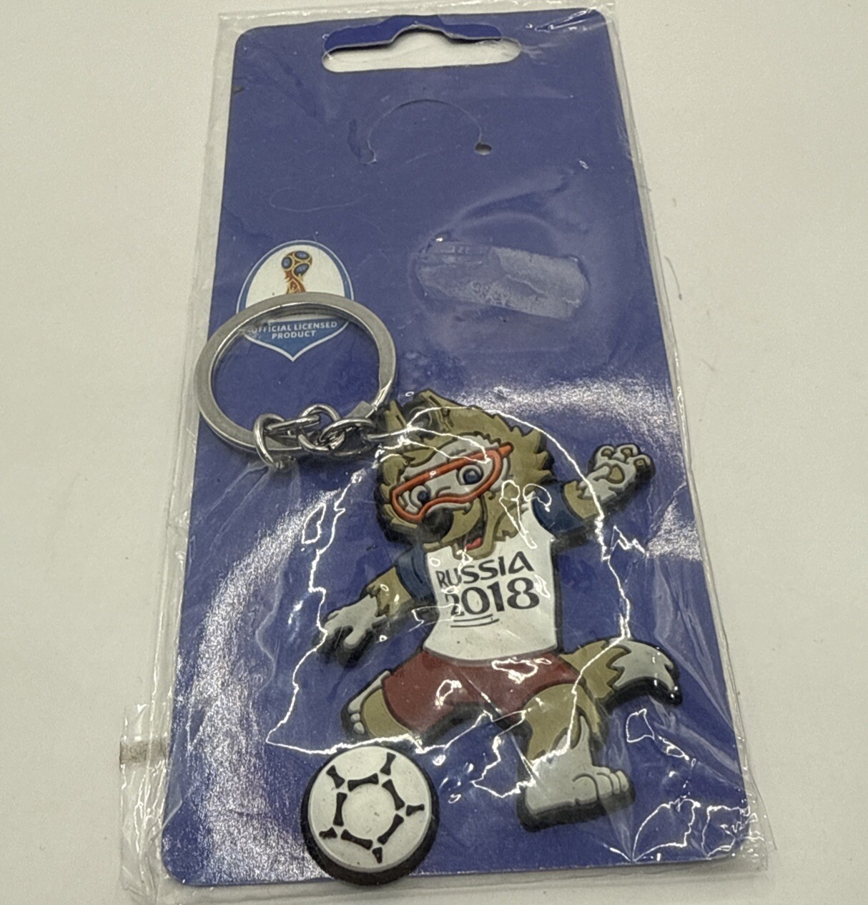 FIFA Soccer 2018 Keychain Russia Zabivaka Official Licensed Product Football NIB