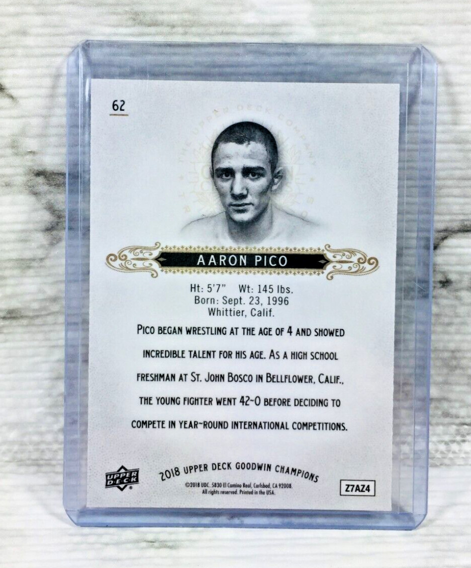 2018 UPPER DECK GOODWIN CHAMPIONS #62 AARON PICO (MMA) RC ROOKIE (UFC DEBUT?)