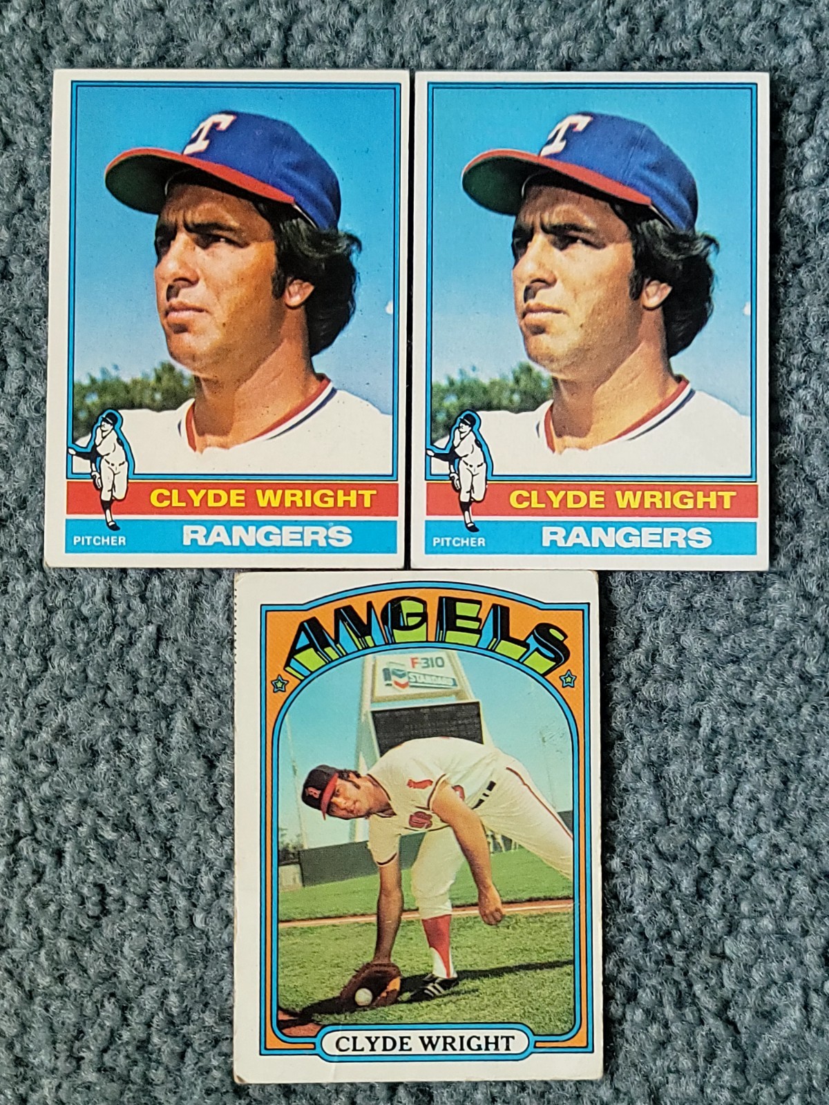Clyde Wright Baseball Card Mixed Lot of approx 3 Cards
