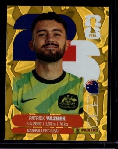 2026 Panini World Cup Sticker Collection Patrick Yazbek Australia Gold Crumple