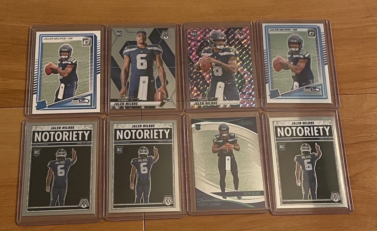 Jalen Milroe Rookie Lot Optic Rated Rookie Mosaic Variation Pink Absolute RC QB