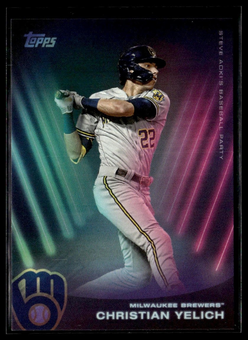 2022 Topps X Steve Aoki 109 Christian Yelich Milwaukee Brewers