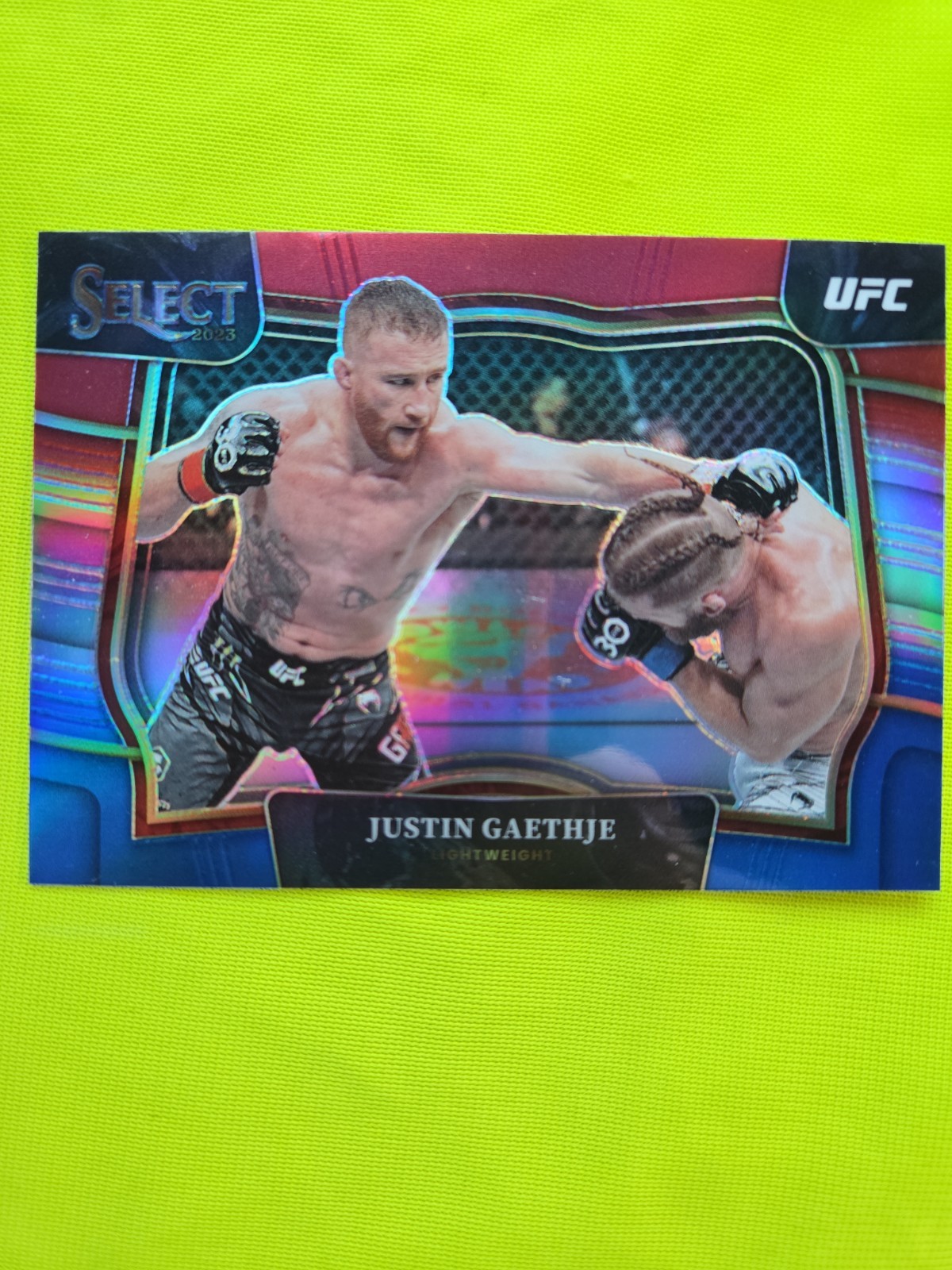2023 Select UFC Octagonside Justin Gaethje #288 Red White Blue Prizm 📈