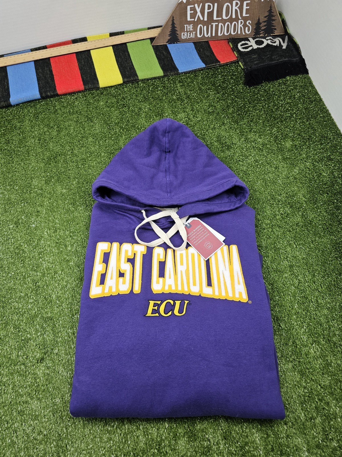 east carolina pirates ecu hoodie pullover mens XL purple embroidered logo nwt