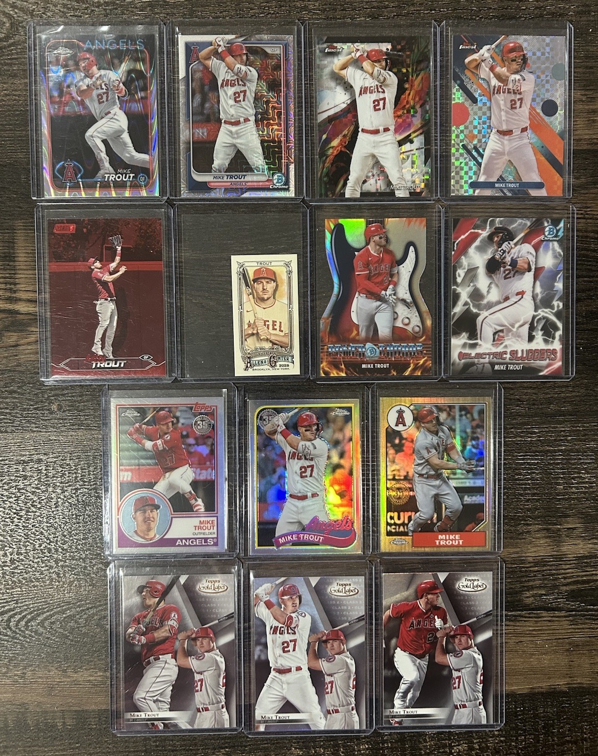 MIKE TROUT – 14 Card Lot – (2018-2026) – Inserts Variations Checkerboard Mojo