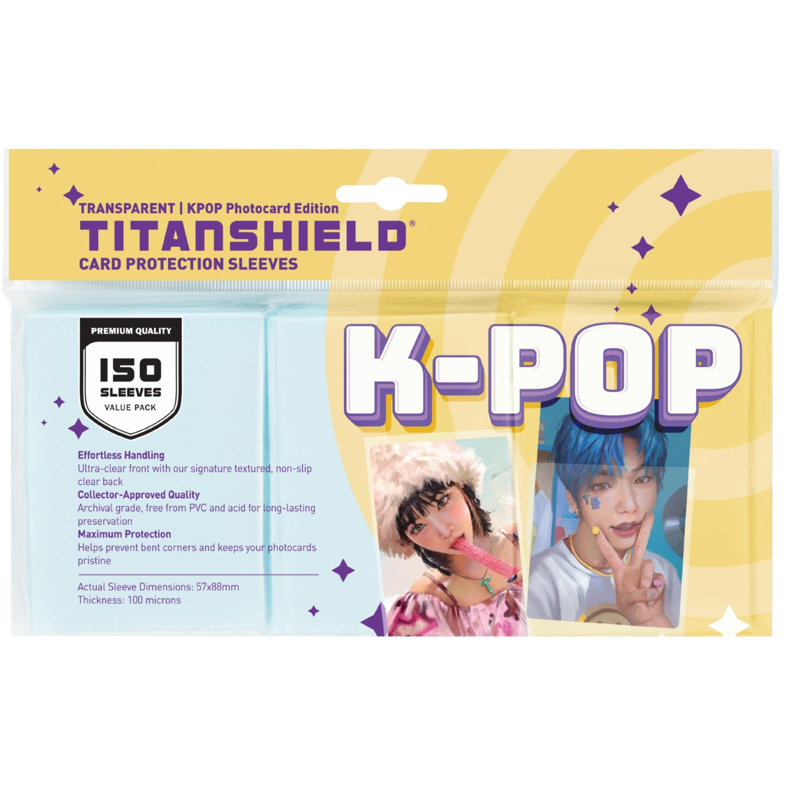 Premium Kpop Photocard Sleeves 150ct Card Protectors 57x88mm for Albums