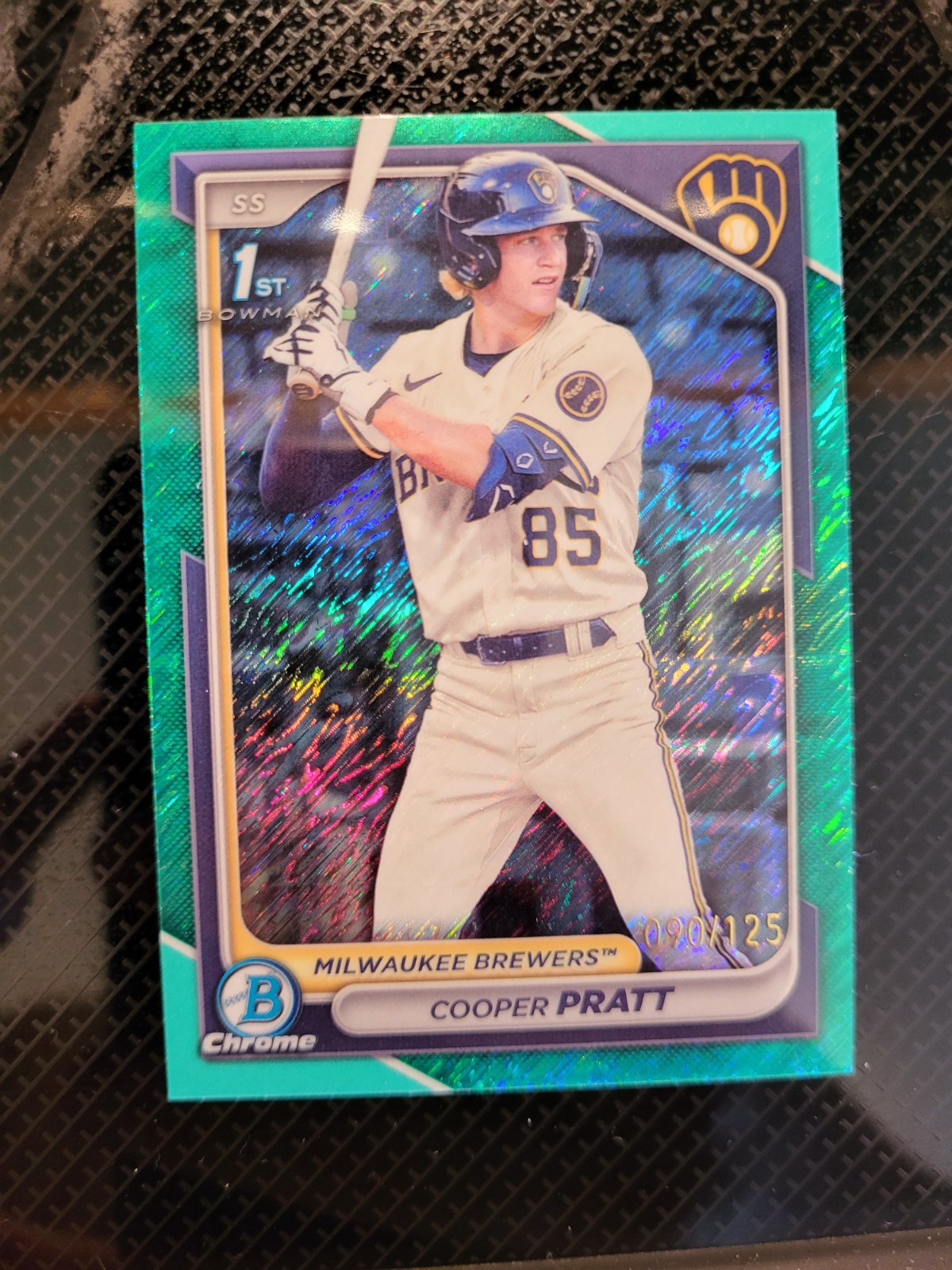 Cooper Pratt 2024 Bowman Chrome 1st Aqua Shimmer Refractor /125 #BCP-137