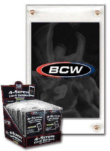 (10 Count Lot) BCW 4-Screw Screw-Down Trading Card Holder Regular Non-Recessed