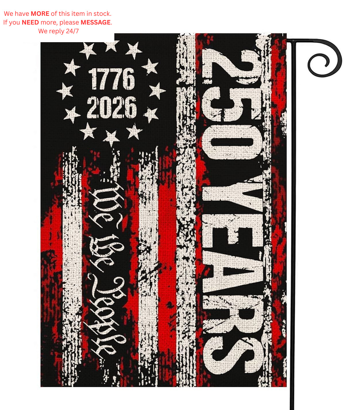 250 Year American Anniversary Garden Flag 250th Usa 12″x18″, A