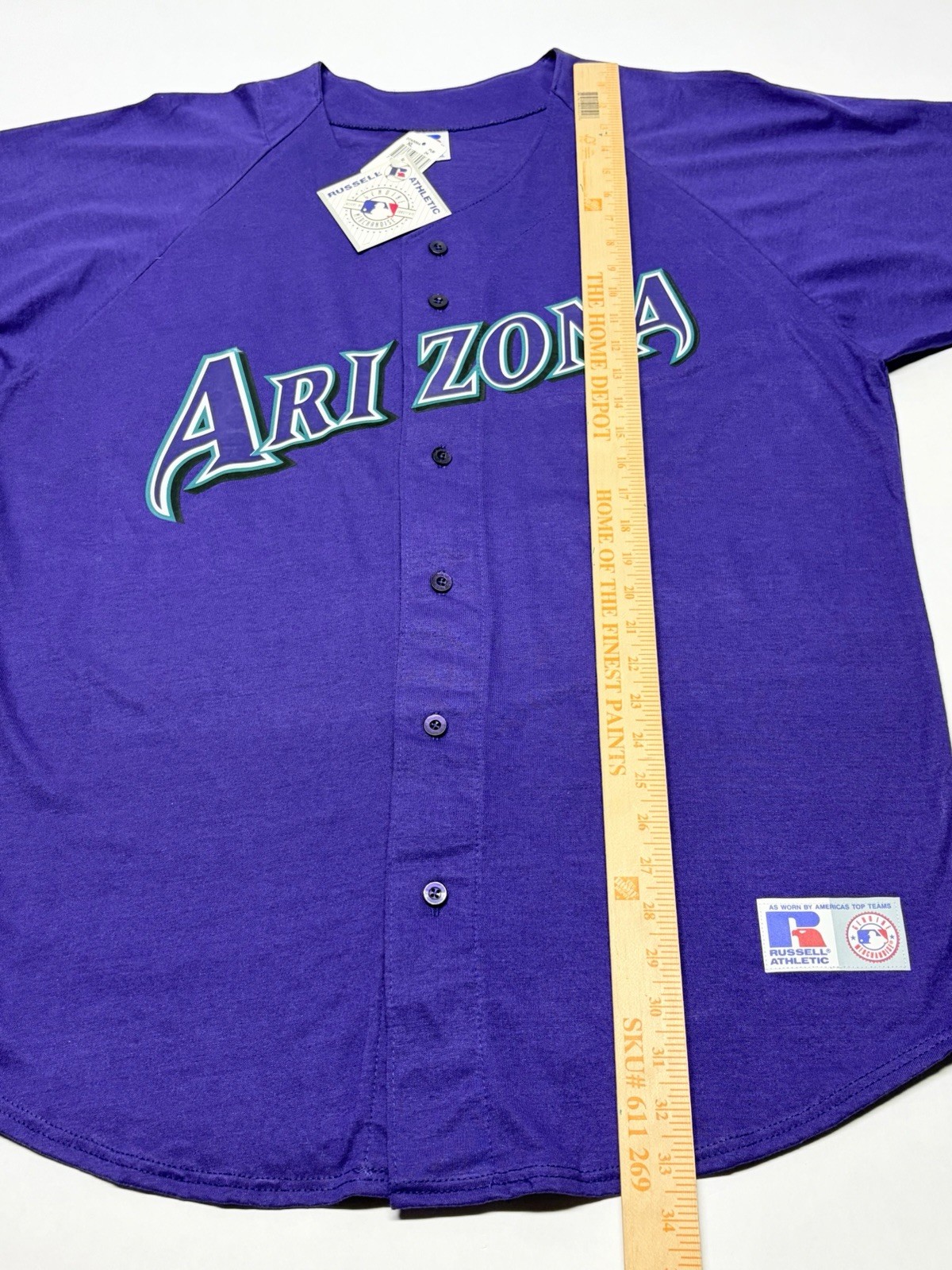 VTG Arizona Diamondbacks Purple Button Baseball Jersey XL Throwback USA Read***