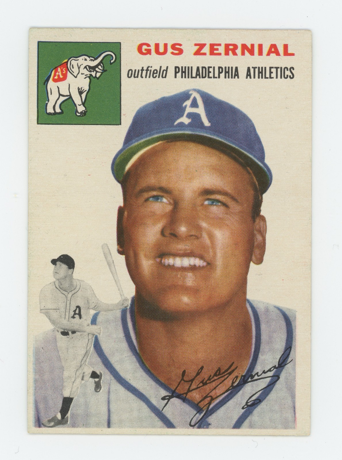 Topps 1954 Baseball Card UNGRADED #2 Gus Zernial Philadelphia Athletics