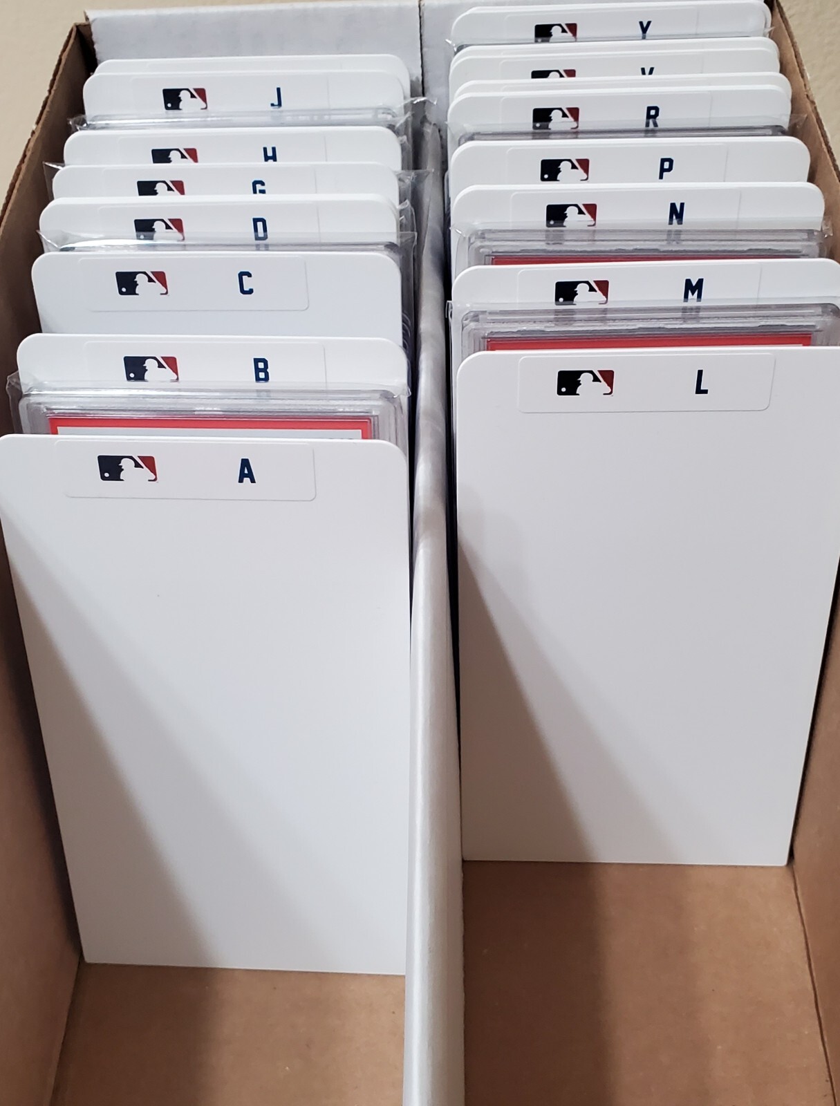 (26) GRADED Slab & Sports Card Dividers with 26 FREE MLB A-Z Labels Set