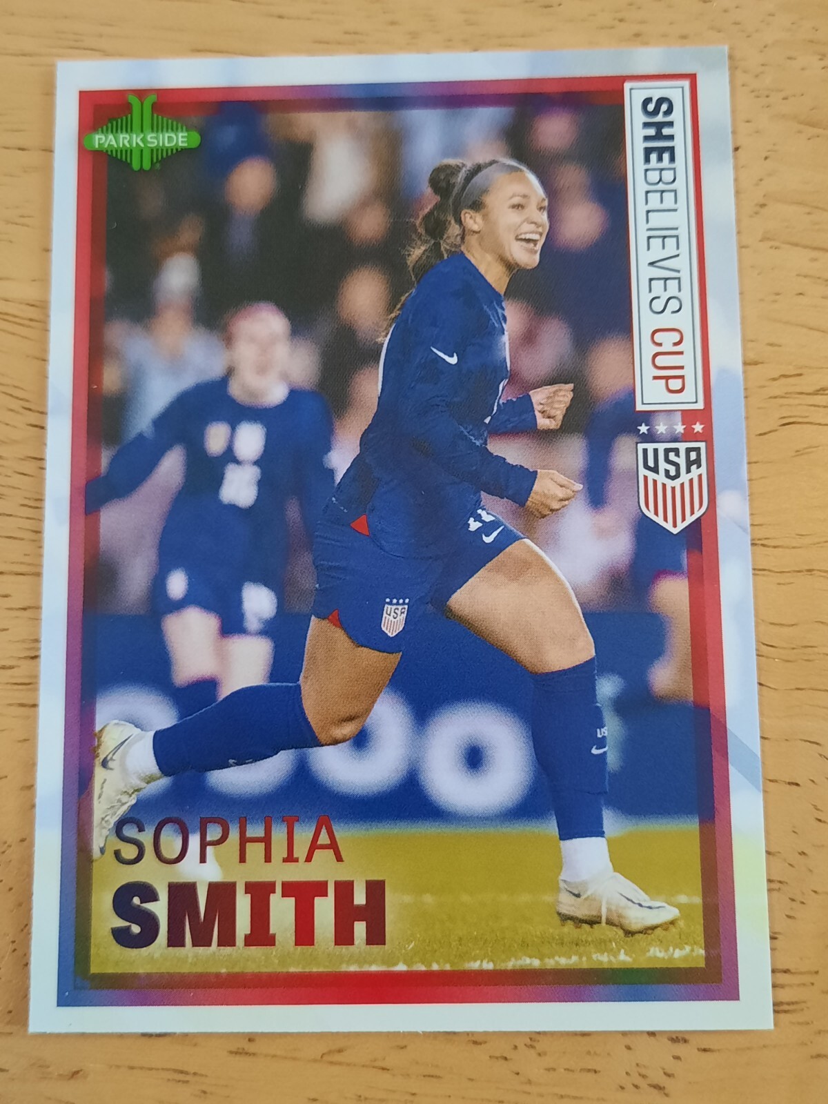 Sophia Smith 2023 Parkside USWNT She Believes Cup USA Printed 16pt 2CS Stock