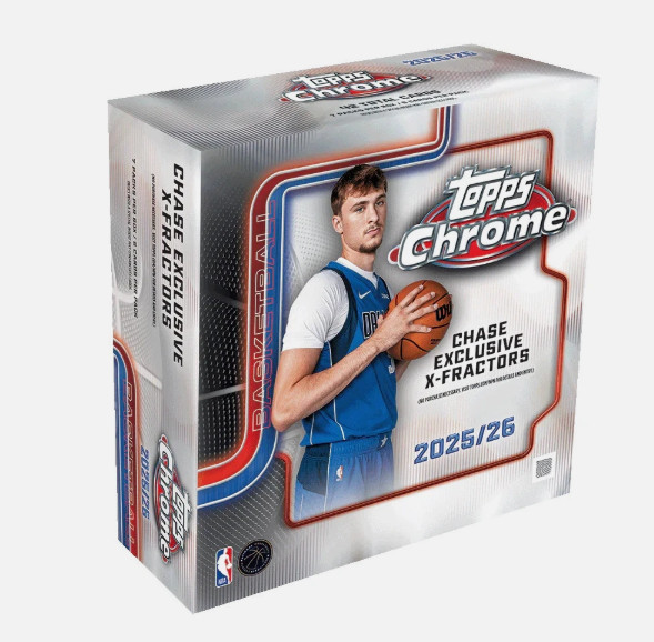 2025/26 Topps Chrome NBA Mega Box (42 Cards) Factory Sealed New In Stock –