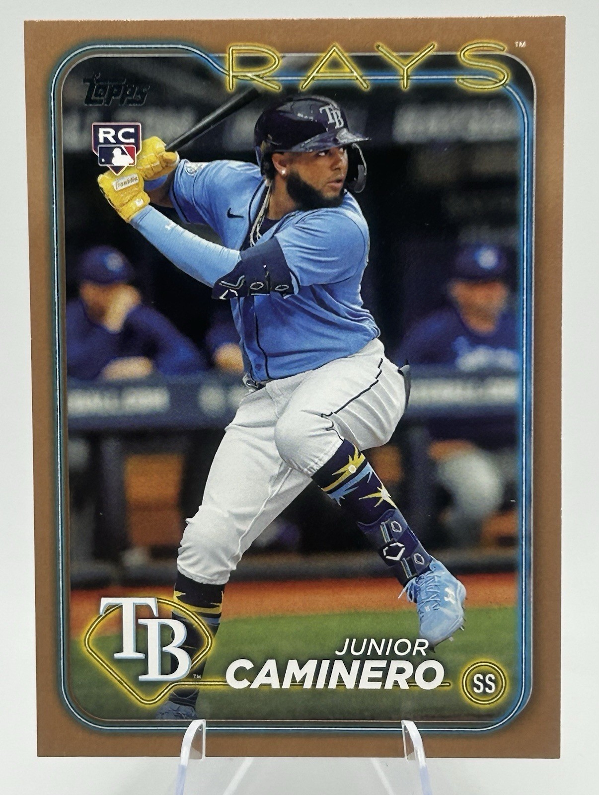 2024 Topps Series 2 Junior Caminero #628 Gold Rookie Card 0755/2024 Rays SP🔥
