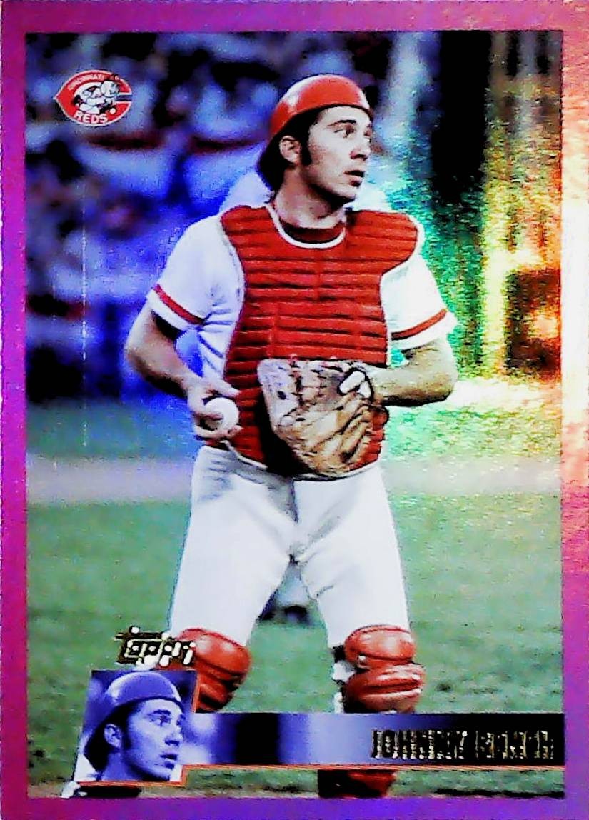 2025 TOPPS ARCHIVES 1996 IMAGE PINK FOILBOARD #102 JOHNNY BENCH REDS