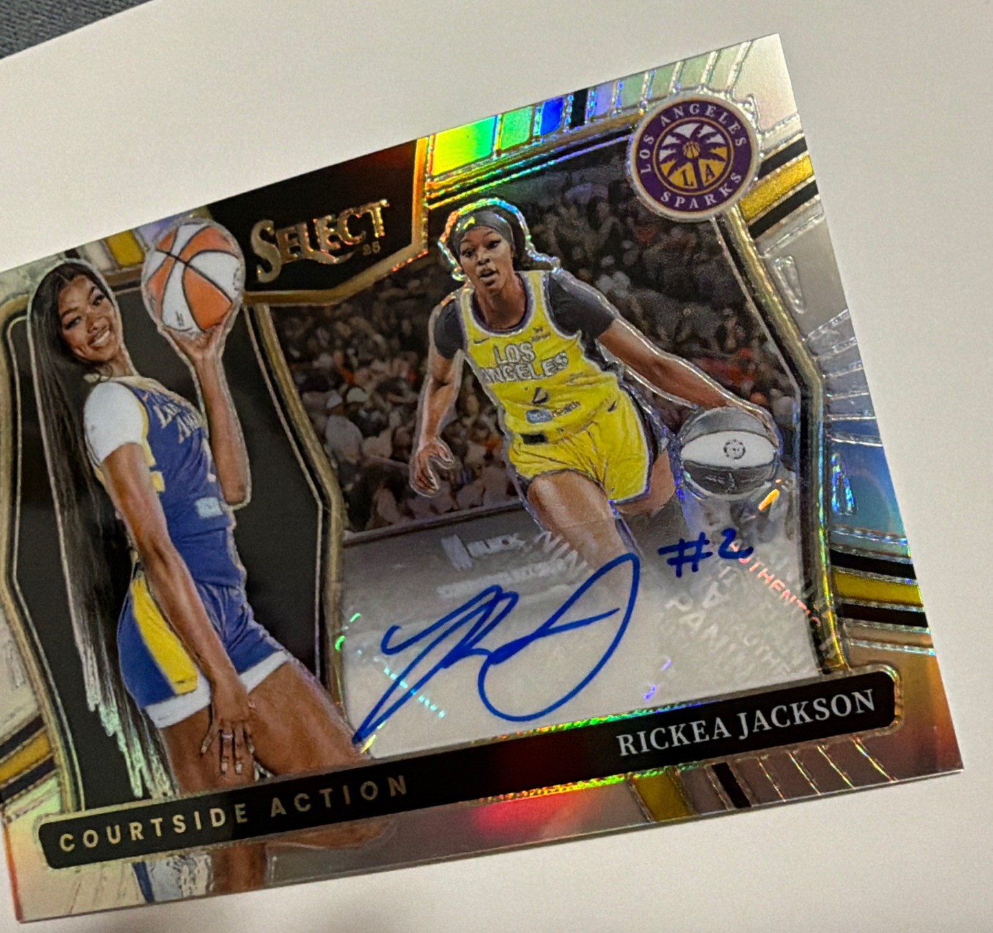 Rickea Jackson Courtside Action Silver Prizm Auto ( 2025 Select WNBA Sparks Sky)