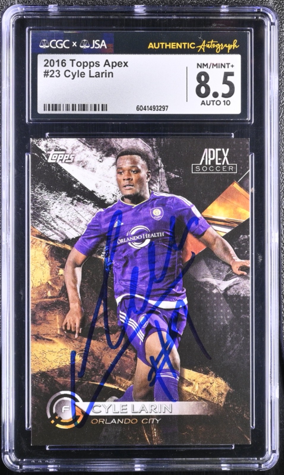 Cyle Larin Signed 2016 Topps Apex MLS Card #23 Orlando 🇨🇦 CGC 8.5 JSA 10 Auto