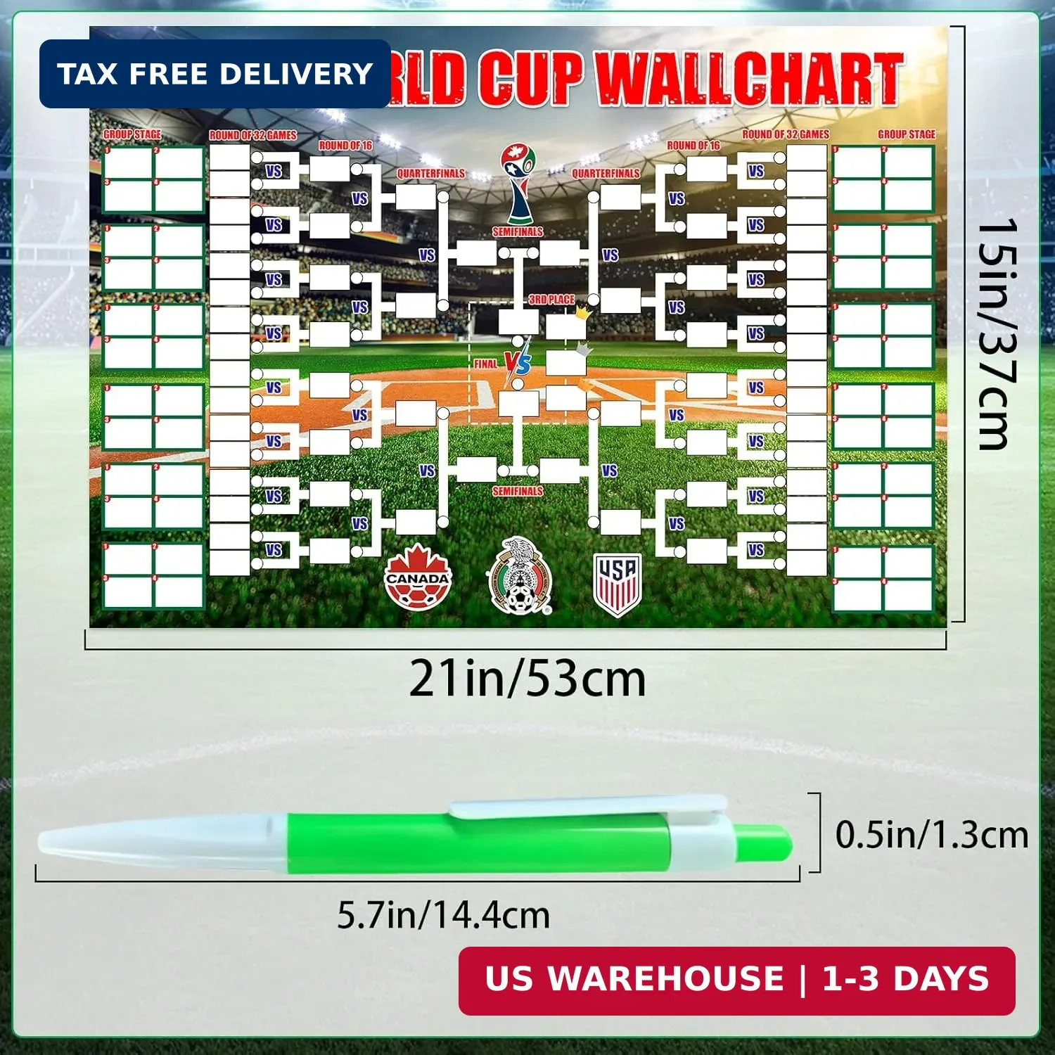 World Cup Schedule Poster&Final Round 48-Team Collection Showcase 2026,2-in-1 Do