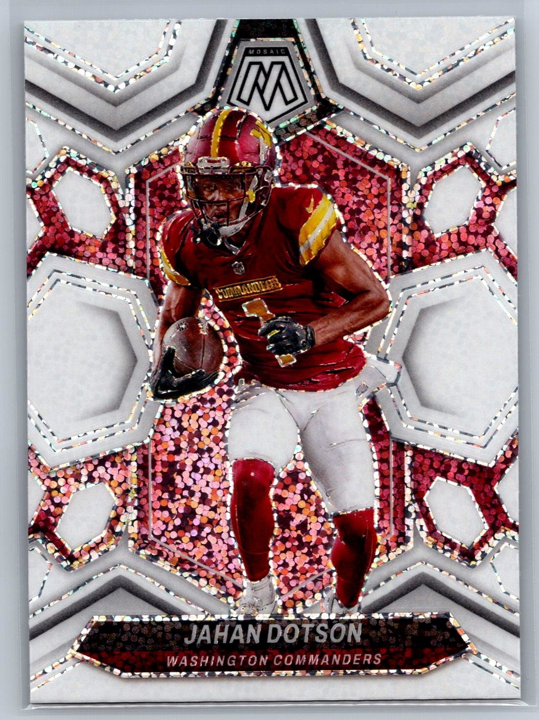 2024 Panini Mosaic Jahan Dotson White Sparkle Prizm #221 Washington Commanders